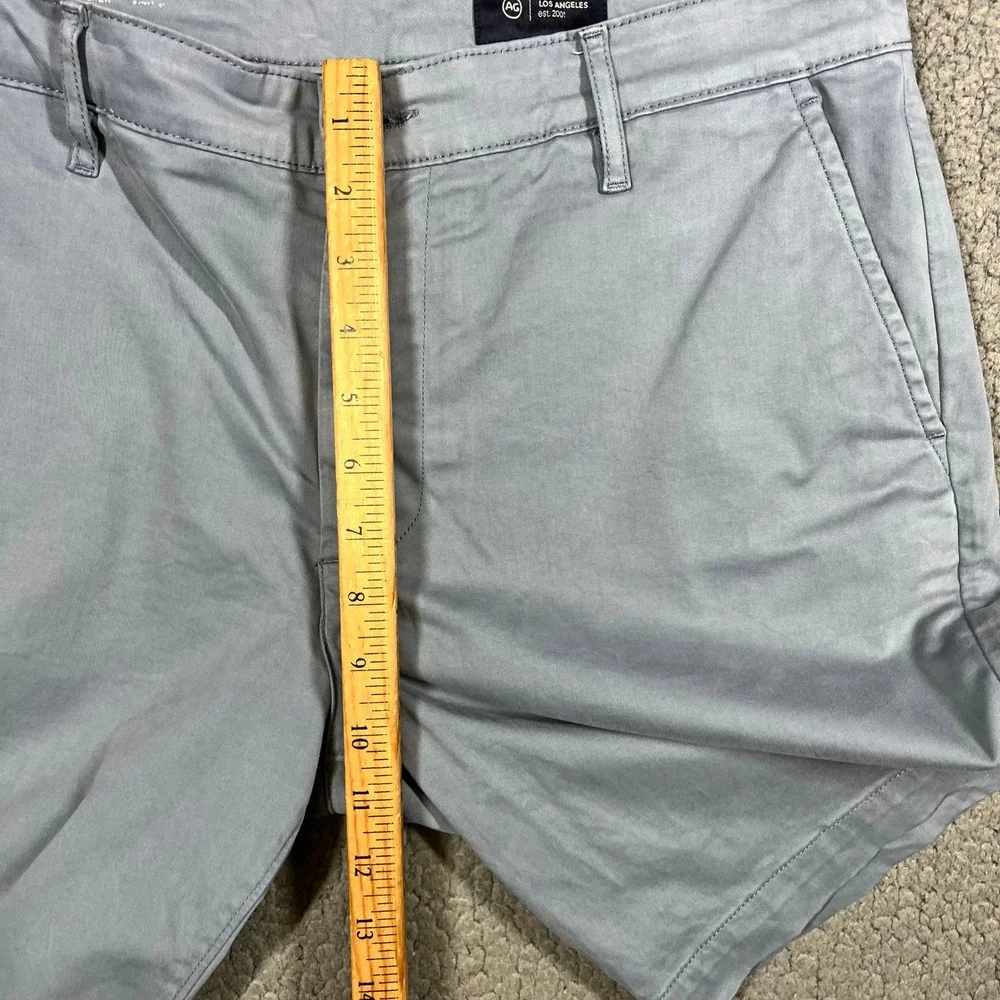 AG Adriano Goldschmied Wanderer Shorts Mens 34 Light Blue Grey Stretch Chino